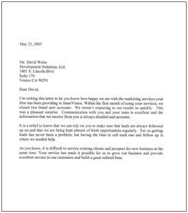 sample letter providing information sample business letter