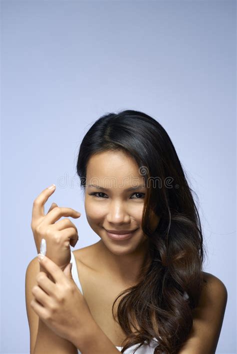 asian girl using beauty cream and cosmetics stock image image of female japanese 36271191