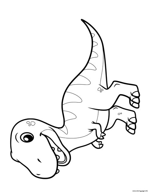 dinosaur cute  rex coloring page printable