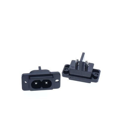 2pin black ac power socket connector iec 320 c8 replacement ac