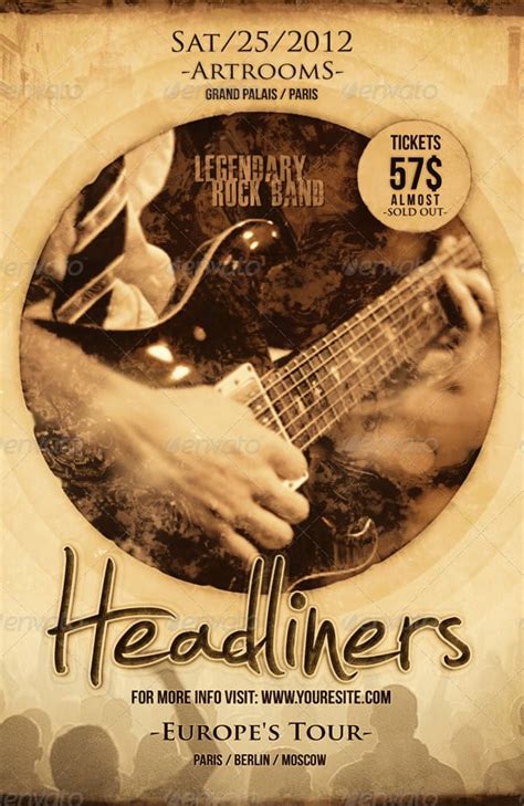 psd band flyer templates psd ai publisher apple pages
