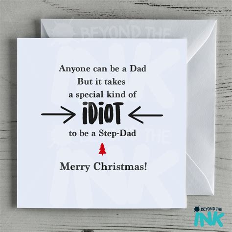 funny step dad christmas card special kind of idiot beyond the ink