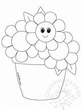 Vase Three Daisies Coloring Coloringpage Eu sketch template