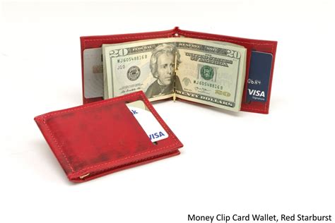 leather money clip card wallet