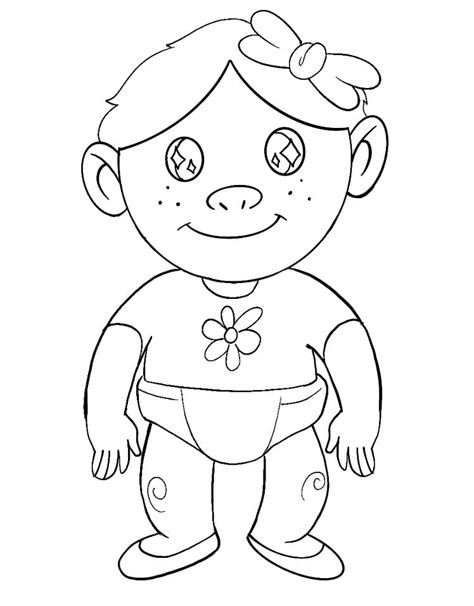 baby girl waving hand coloring page  printable coloring pages