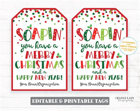 soapin    merry christmas tags holiday soap gift appreciation