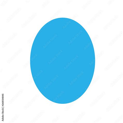 blue oval basic simple shapes isolated  white background geometric