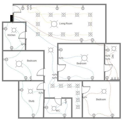 bedroom house electrical wiring diagram