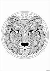Mandala Tiger Head Pages Coloring Color sketch template