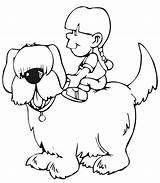 Coloring Girl Pages Country Library Clipart Dog sketch template