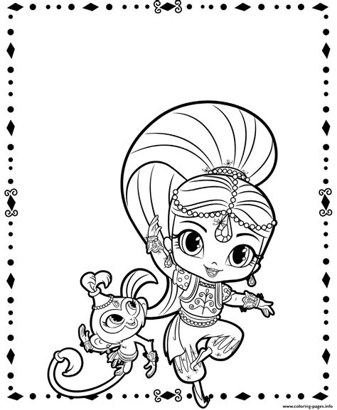 shimmer  shine  colouring pages