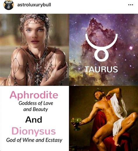 Taurus Dionysus God Aphrodite Goddess Goddess Of Love
