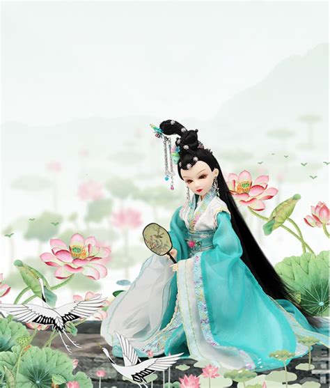 35cm Chinese Girl Dolls Collectible Li Qingzhao Doll With 14 Joints