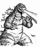 Godzilla Breathing Shin Colorir Imprimir Cumpleaños Colorluna Cumple Coloringfolder Lizard Open sketch template