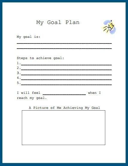 printable goal setting worksheets worksheets master