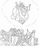Jesus Coloring Heaven Pages Ascends Tomb Empty Ascension Printable Clipart Color Bible Kids Supercoloring Ascended Coming Ascending Drawing Craft Sheets sketch template