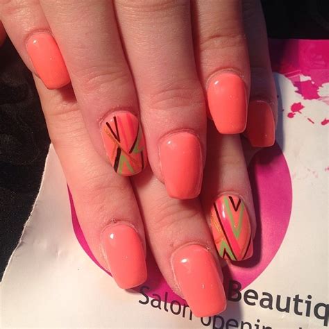 neon coral gel extensions pictures   images  facebook tumblr pinterest  twitter