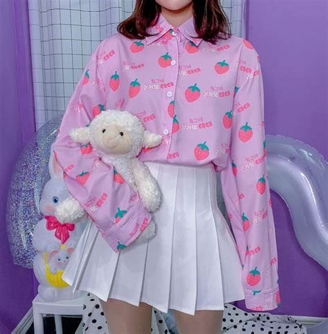 Cute Strawberry Shirt Kawaii Fashion Outfits Kawaii