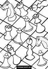 Chess Scacchi Shakki Värityskuva sketch template