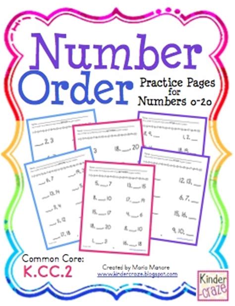 giveaway   afer number order practice pages  numbers   math lessons