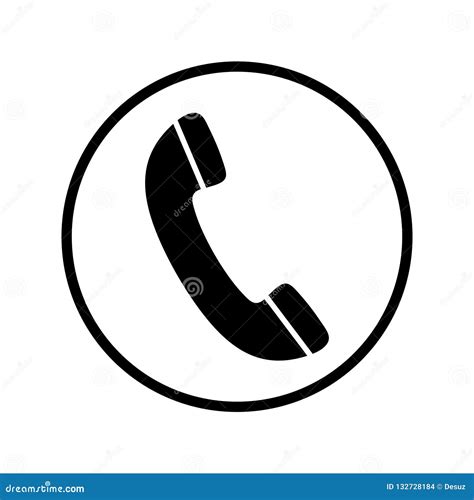 phone icon  black  white telephone symbol vector illustration