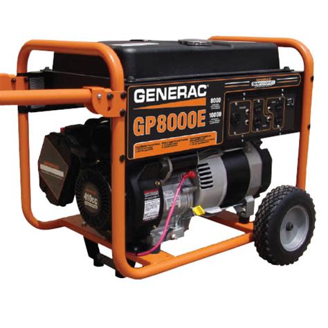 Generac 5681 Gp8000e 8000 Watt Electric Start Portable Generator