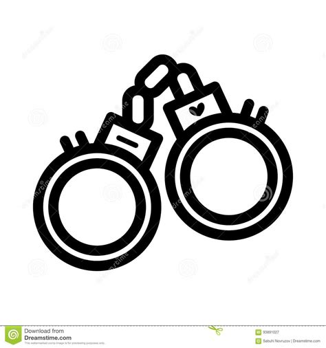 Sex Handcuffs Simple Vector Icon Black And White Illustration Of Sex