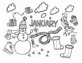 January Coloring Pages Printable Sheets Coloringcafe Winter Colouring Color Activities sketch template