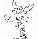 Outlined Moose sketch template