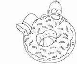 Homer Donut Coloring4free Bestcoloringpagesforkids Loudlyeccentric Marge Bart sketch template