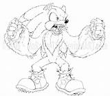 Werehog Sonic Theeyzmaster Getdrawings Friends sketch template