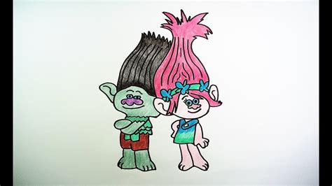 draw poppy branch trolls cartoon youtube