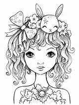 Coloring Pages Cute People Printable Girls Sheets Adults sketch template