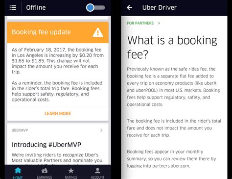 uber increases booking fee  effective commission