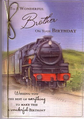 Happy Birthday Brother Train Personalised Braille Card