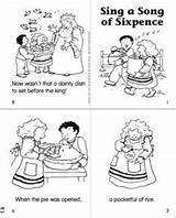 Song Sixpence Sing Nursery Activities Coloring Pages Rhyme Theme Rhymes sketch template