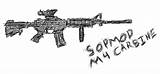 M4 Carbine Sopmod sketch template