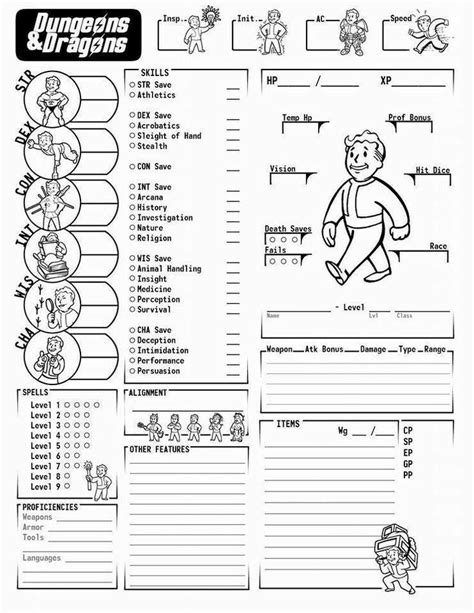 Ruokavalikko 5th Edition Dd 5e Character Sheet