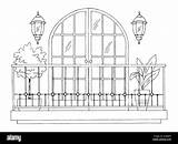Balcony Sketch Vector Graphic sketch template