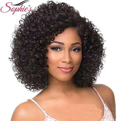sophie s short human hair wigs for black women jerry curl human hair