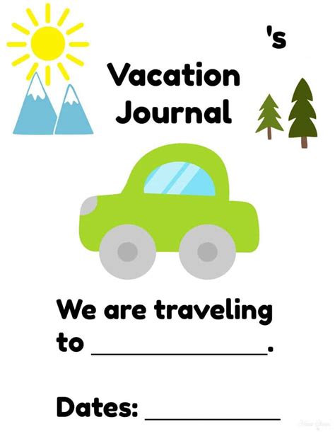 printable vacation journal  kids mama cheaps