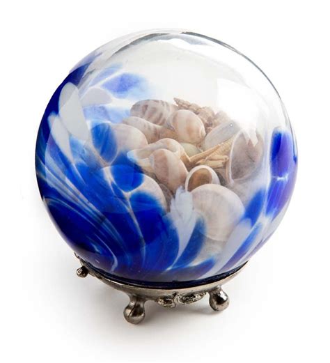 Small Hand Blown Art Glass Seashell Globe Wind And Weather