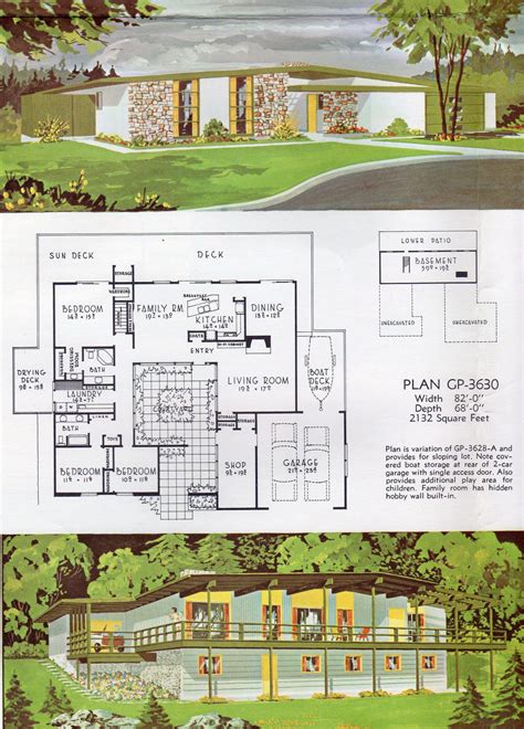 mid century modern house floor plans
