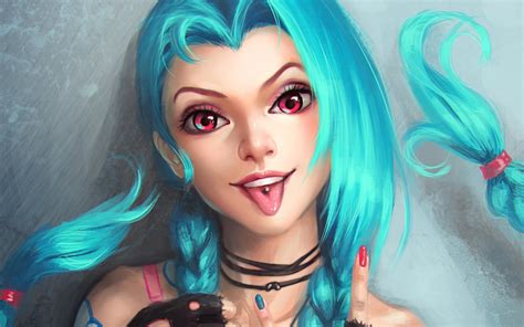 wallpaper face model anime league of legends blue black hair