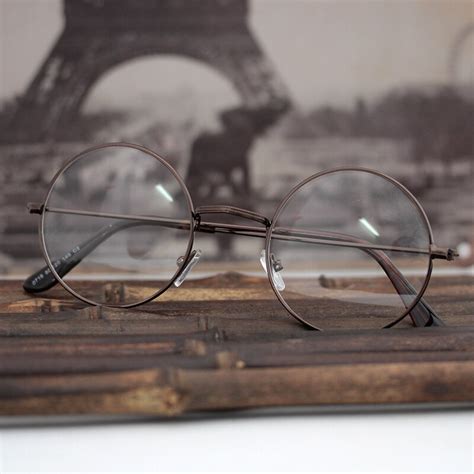 jn top reading glasses mirror round clear lens stainless steel frame