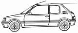 205 Dessiner Rallye sketch template