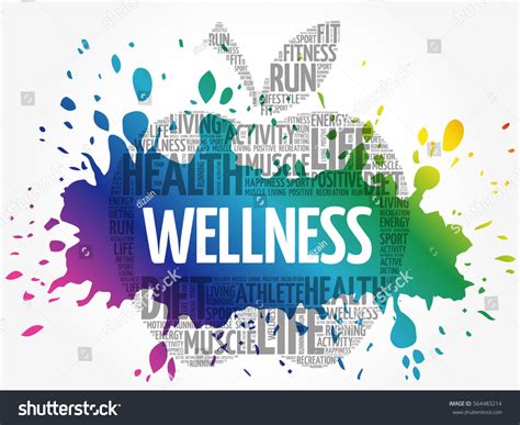wellness apple word cloud collage health concept background ad