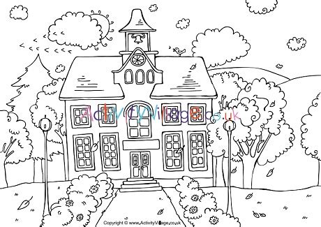 school house colouring page