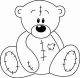 Bear Teddy Outline Baby Heart Clipartmag sketch template