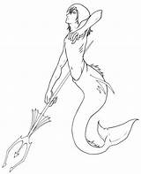 Merman Coloring Pages Outline Drawing Mermaid Print Drawings Getdrawings Outlines Female sketch template